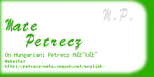 mate petrecz business card